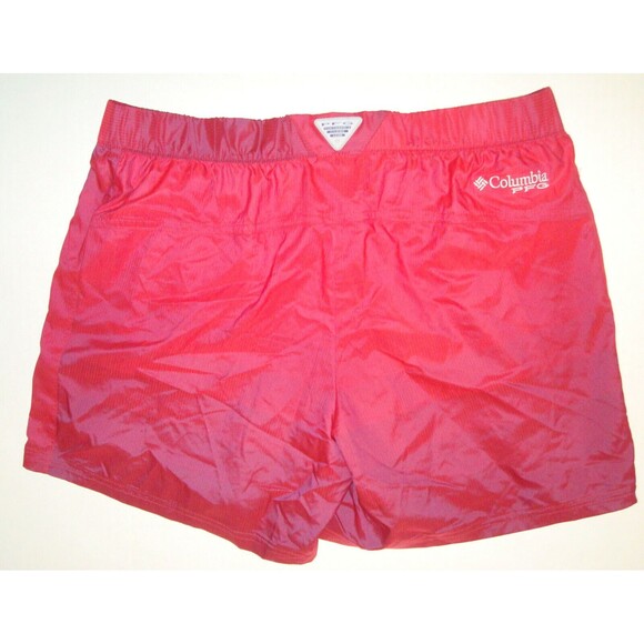 Womens New NWT Columbia Red M Hike Shorts Tidal Spray PFG Nice Casual Zip UPF - Picture 8 of 10